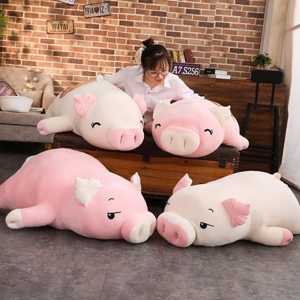 Sleepy Piggy Pig Pillow Plush 3D Stuffed Animal (4 Styles 4 Sizes)