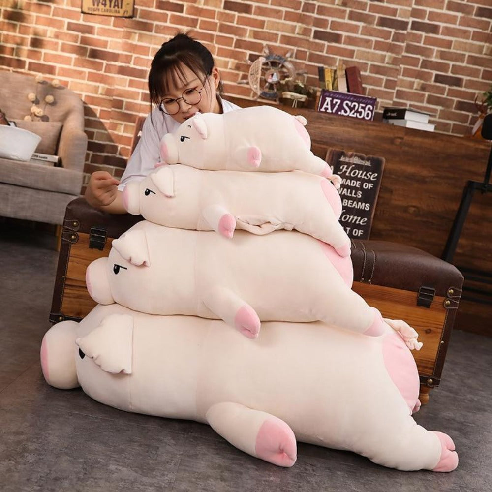 Sleepy Piggy Pig Pillow Plush 3D Stuffed Animal (4 Styles 4 Sizes)