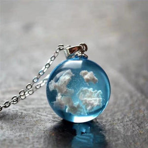Cloudy Sky Sphere or Crescent Moon Luminescent Necklace Pendant (10 Designs) Glow in the Dark