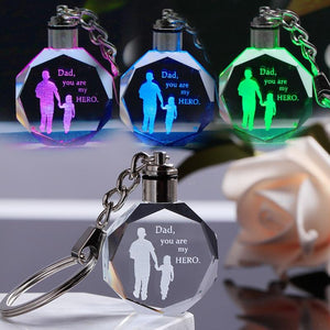 Dad You Are My Hero Laser Engraved LED Keychain