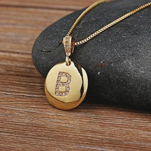 Gold Charm Personalized Letter Initial Custom Necklace