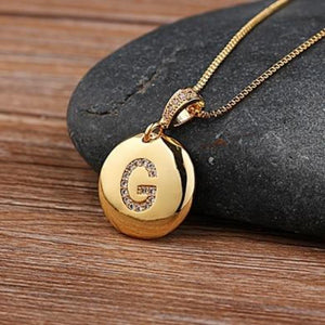 Gold Charm Personalized Letter Initial Custom Necklace
