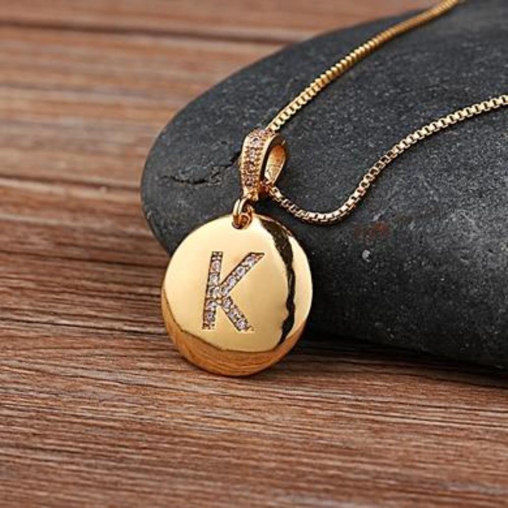 Gold Charm Personalized Letter Initial Custom Necklace