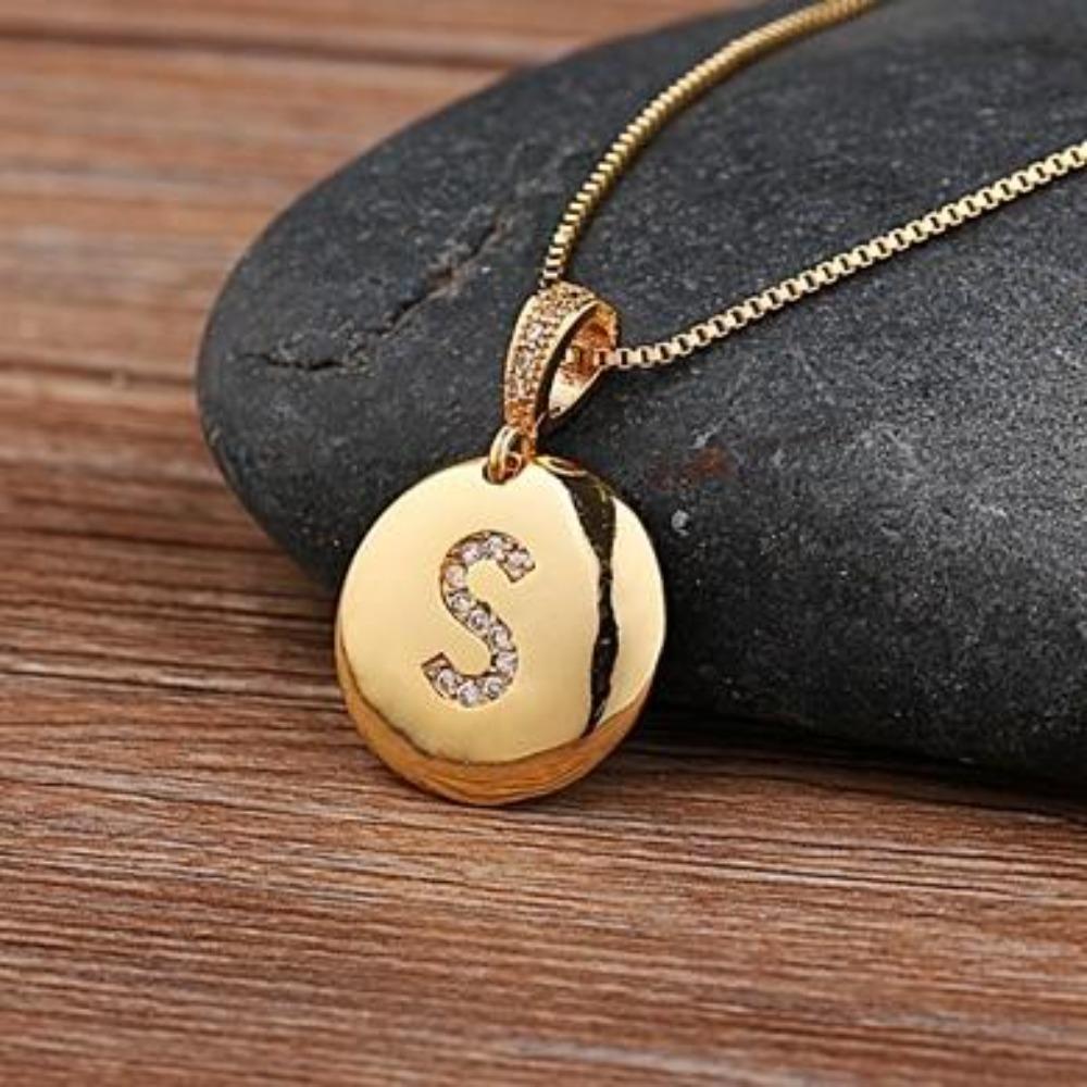Gold Charm Personalized Letter Initial Custom Necklace