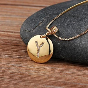 Gold Charm Personalized Letter Initial Custom Necklace