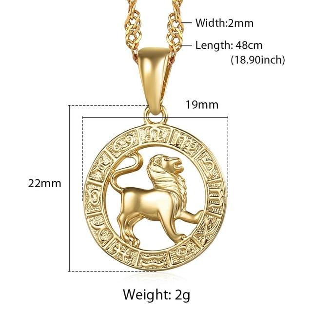 Astrology Zodiac Necklace Pendant Horoscope Constellations (12 Designs) Gold