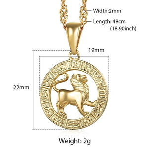 Astrology Zodiac Necklace Pendant Horoscope Constellations (12 Designs) Gold
