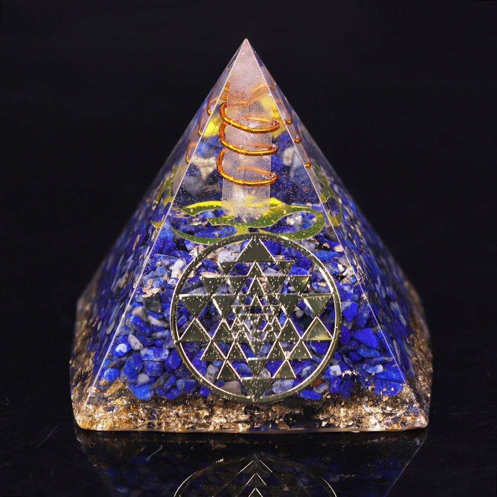 Lapis Lazuli Orgonite Pyramid Blue Chakra Energy Business Growth