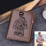 Leather Custom Photo Wallet Personalized Children, Wife, Pets, Family