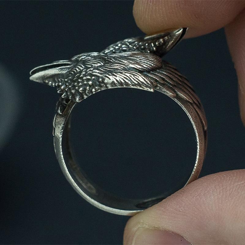 Viking Odin Double Ravens Stainless Steel Ring (8 Sizes)