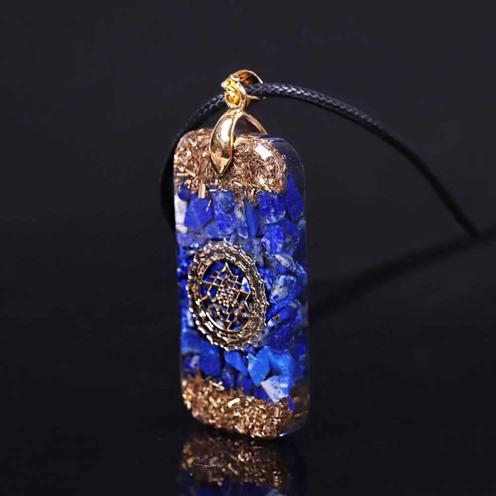 Lapis Lazuli Orgonite Pendant Blue Chakra Energy Business Growth Necklace Bar