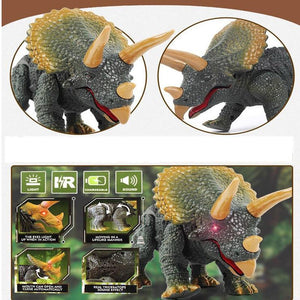 Electronic LED Remote Control Walking Triceratops Dinosaur