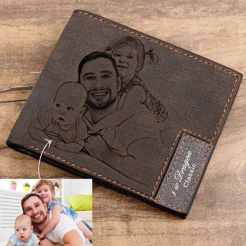 Custom Photo Wallet Personalized Children, Wife, Pets, Family (4 Colors)