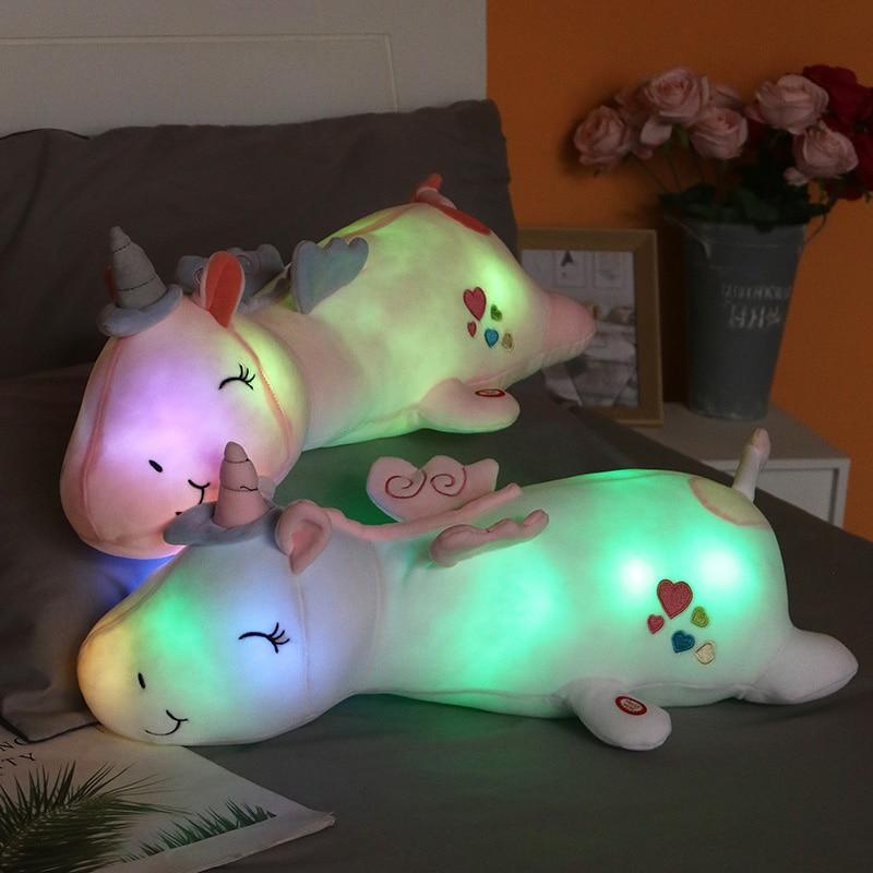 Light Up Glow Unicorn Pillow Plush 3D Stuffed Animal (3 Colors) 60cm