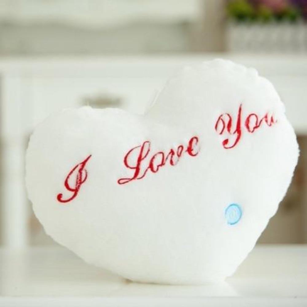 I Love You Heart LED Light Up Plush 3D Stuffed Pillow (5 Colors)