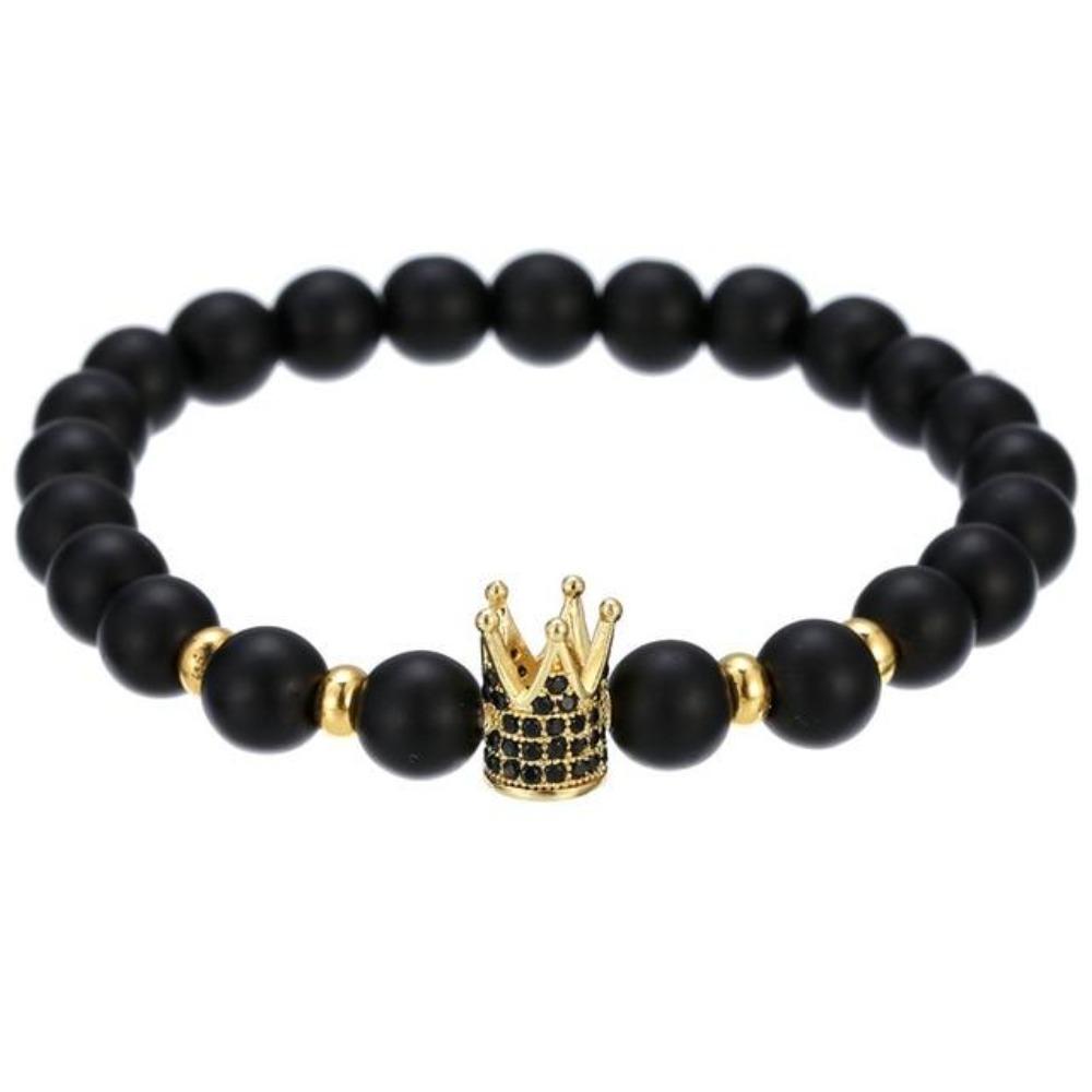 Skull, Knight or Crown King Bling Royal Ice Bead Unisex Bracelet (16 Designs) S-L