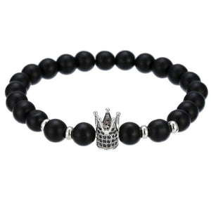 Skull, Knight or Crown King Bling Royal Ice Bead Unisex Bracelet (16 Designs) S-L