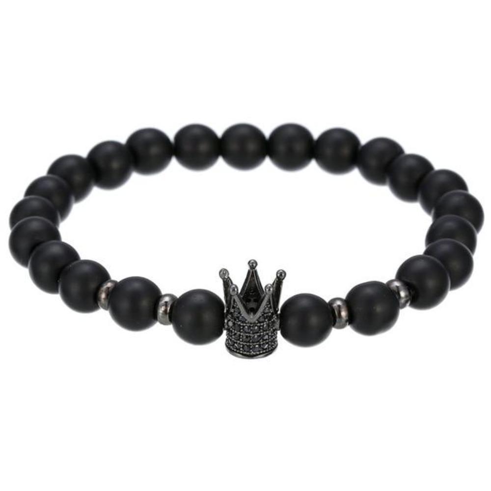 Skull, Knight or Crown King Bling Royal Ice Bead Unisex Bracelet (16 Designs) S-L