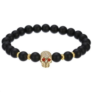 Skull, Knight or Crown King Bling Royal Ice Bead Unisex Bracelet (16 Designs) S-L