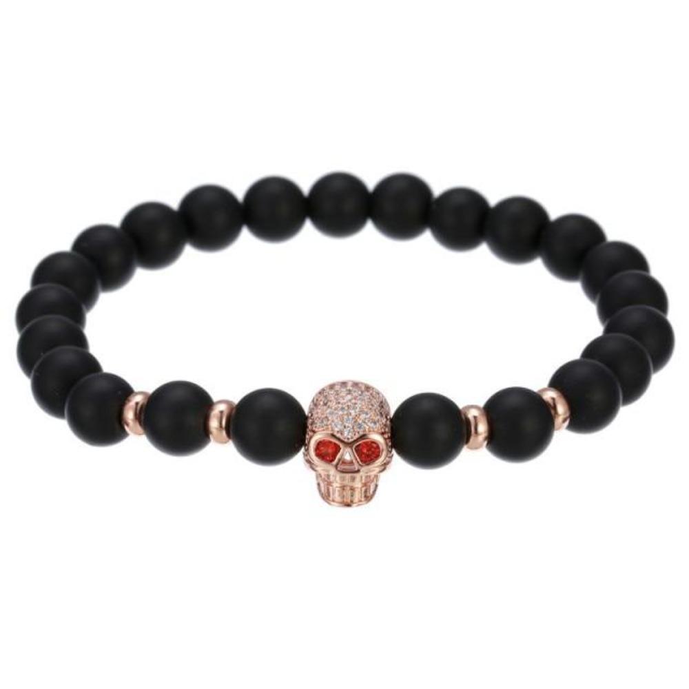 Skull, Knight or Crown King Bling Royal Ice Bead Unisex Bracelet (16 Designs) S-L