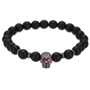 Skull, Knight or Crown King Bling Royal Ice Bead Unisex Bracelet (16 Designs) S-L