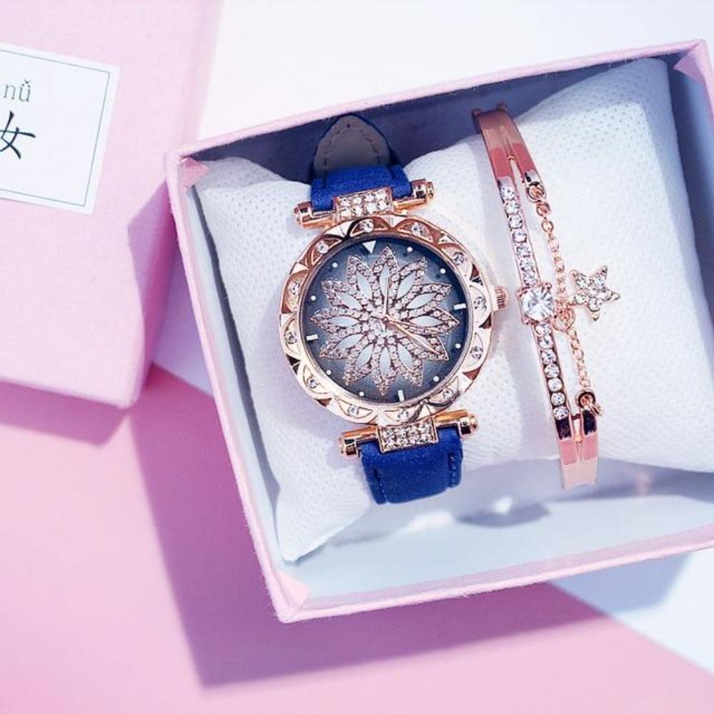 Luxury Starry Sky Women's Watch With Bracelet & Gift Box (9 Styles)