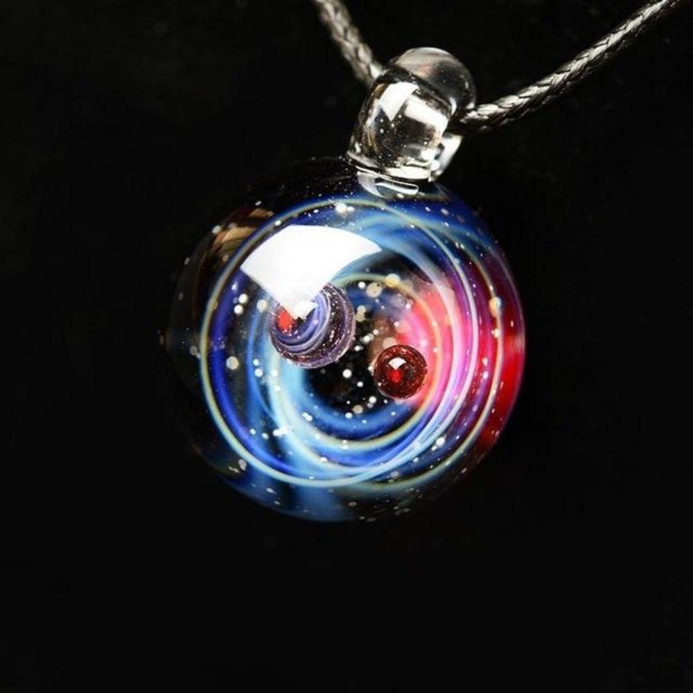 Galaxy Drop Glass Space Pendant Necklace (22 Designs)