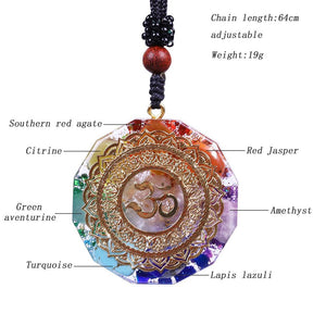 Orgonite Pendant Om Chakra Energy Meditation Necklace Bar