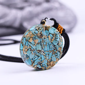 Natural Turquoise Orgonite Pendant Chakra Energy Good Luck & Wealth Necklace
