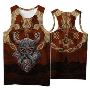 Viking Tank Top Shirt (13 Designs) S -5XL Norse God Odin Raven Wolf