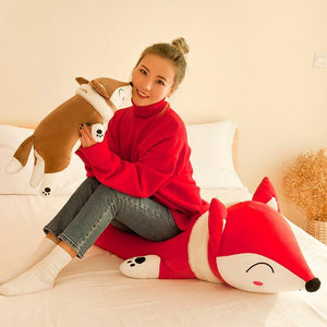Love You Fox Pillow Plush 3D Stuffed Animal (3 Colors 2 Sizes)