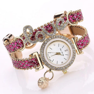 Love Women's Rhinestone Watch and Bracelet Set (6 Colors) Quartz