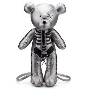 Skeleton Teddy Bear Goth Plush Backpack Purse 3D Stuffed Animal (3 Colors) 65cm