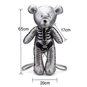 Skeleton Teddy Bear Goth Plush Backpack Purse 3D Stuffed Animal (3 Colors) 65cm