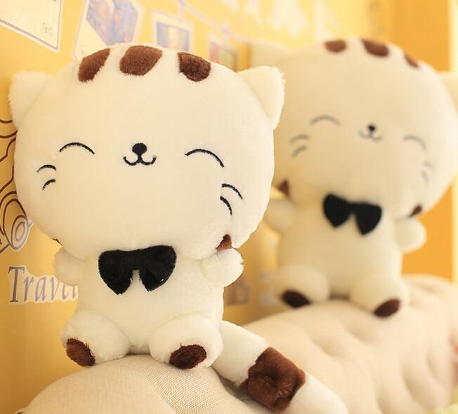 Happy Kawaii Kitty Cat Pillow Plush Stuffed Animal (2 Colors) 5 Sizes