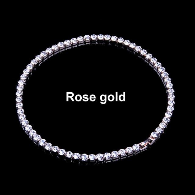 Iced Choker Necklace Rhinestone Chain