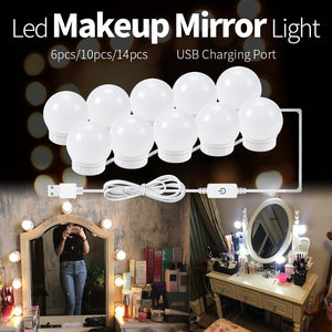 LED Makeup Vanity Lights USB Powered (Self Adhesive or Suction Cup) EZ Stick
