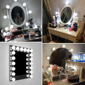 LED Makeup Vanity Lights USB Powered (Self Adhesive or Suction Cup) EZ Stick