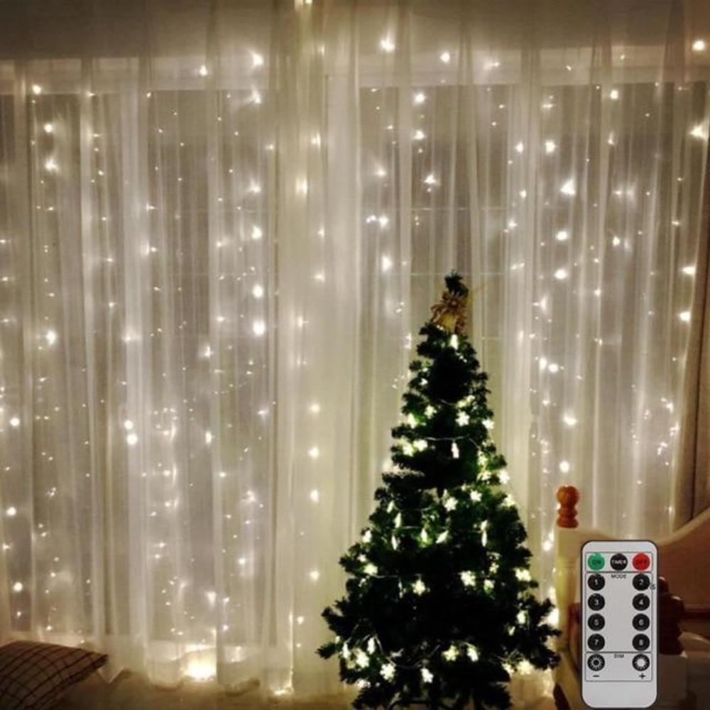 Remote Control Curtain Lights LED USB Garland Fairy Lights (3 Colors) 3m x 3m