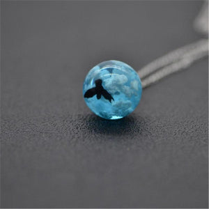 Cloudy Sky Sphere or Crescent Moon Luminescent Necklace Pendant (10 Designs) Glow in the Dark
