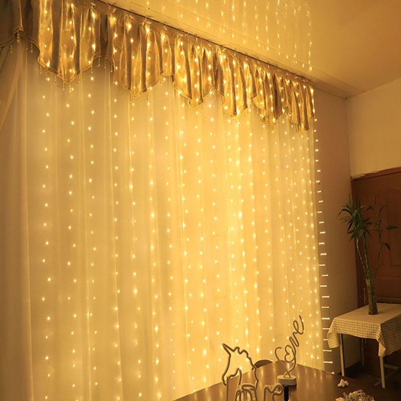 Remote Control Curtain Lights LED USB Garland Fairy Lights (3 Colors) 3m x 3m