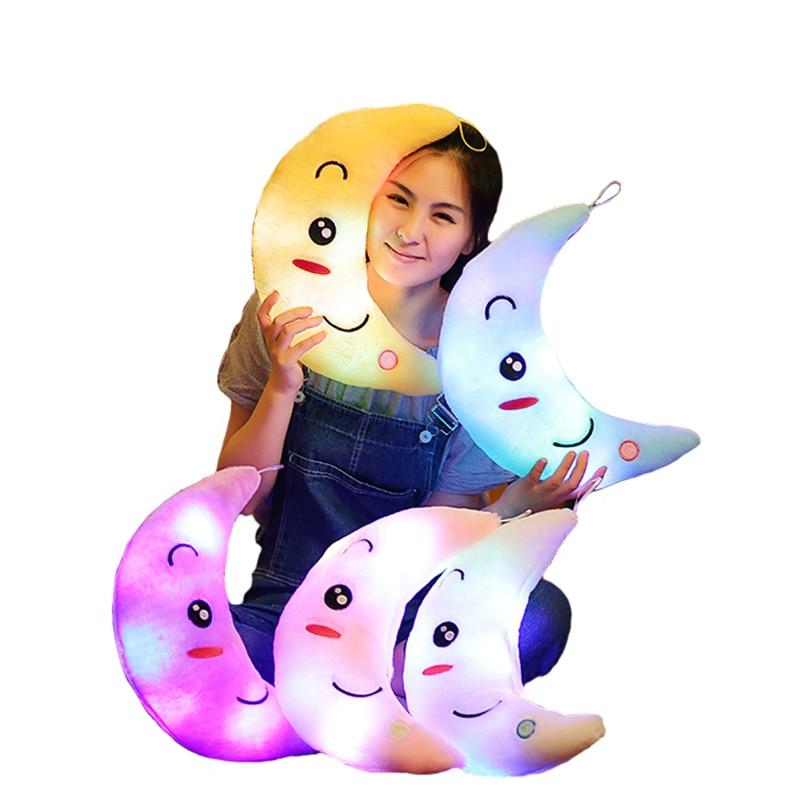 Glow Moon, Stars or Dolphin LED Light Up Plush 3D Stuffed Animal (5 Colors)