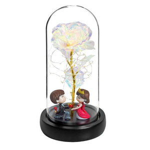 Rainbow Orbs Galaxy Enchanted Rose LED Glass Display (7 Designs)