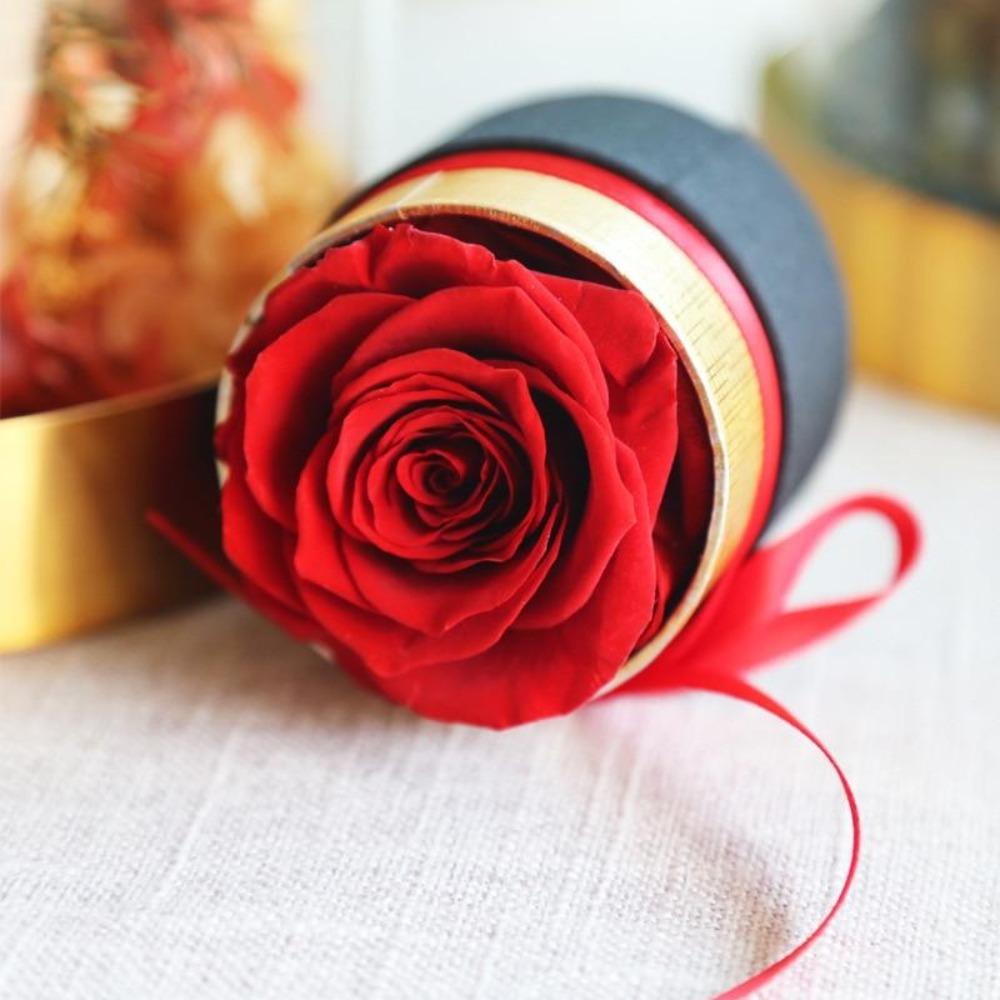 Luxurious Immortal Enchanted Preserved Rose In Round Gift Box (4 Sizes) 7 Colors