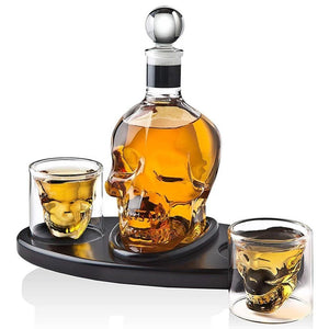 Skull Bottle Whisky Decanter 3D Shot Glasses (2 Styles & 5 Sizes)