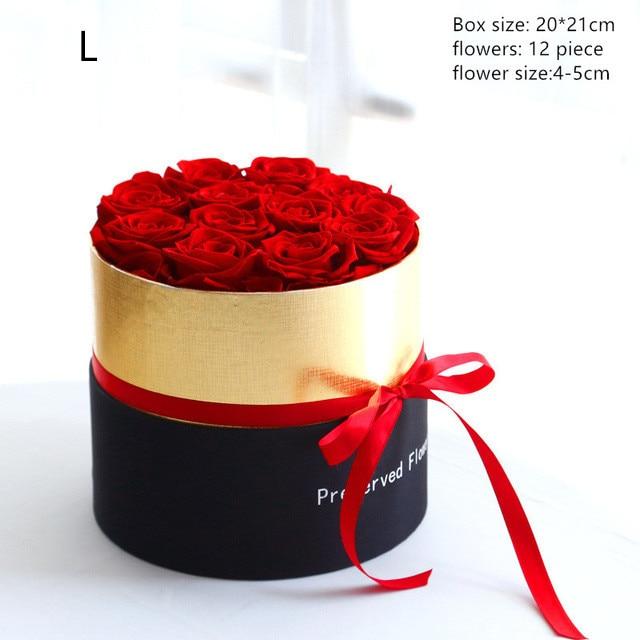 Luxurious Immortal Enchanted Preserved Rose In Round Gift Box (4 Sizes) 7 Colors