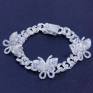 Iced Butterfly Anklet (3 Colors) 2 Sizes Cubic Zirconia