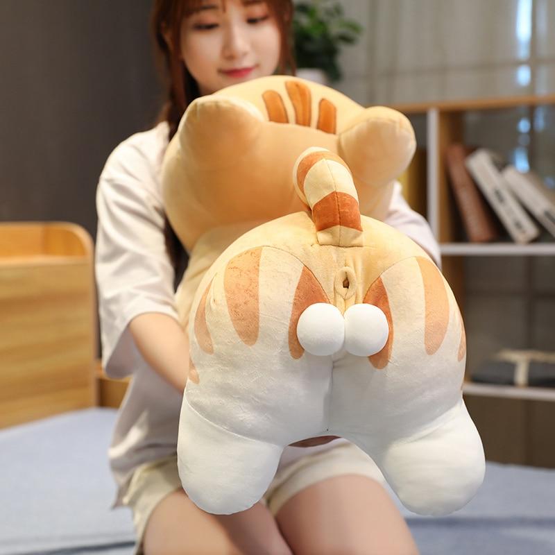 Funny Kitty Pillow Plush 3D Stuffed Animal Cat Butt (2 Colors) Multiple Sizes