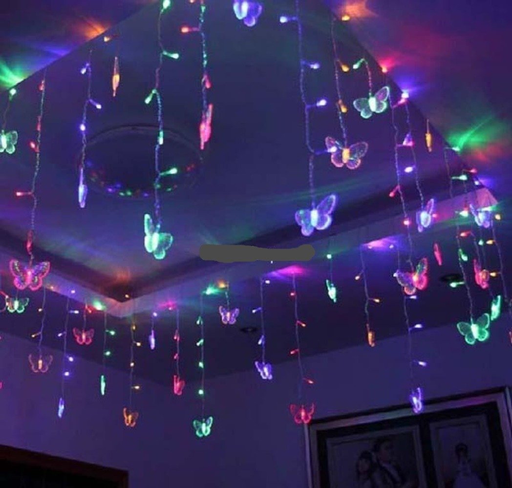 Butterfly Icicle Garland String Lights (6 Colors) 150 or 300cm US Plug