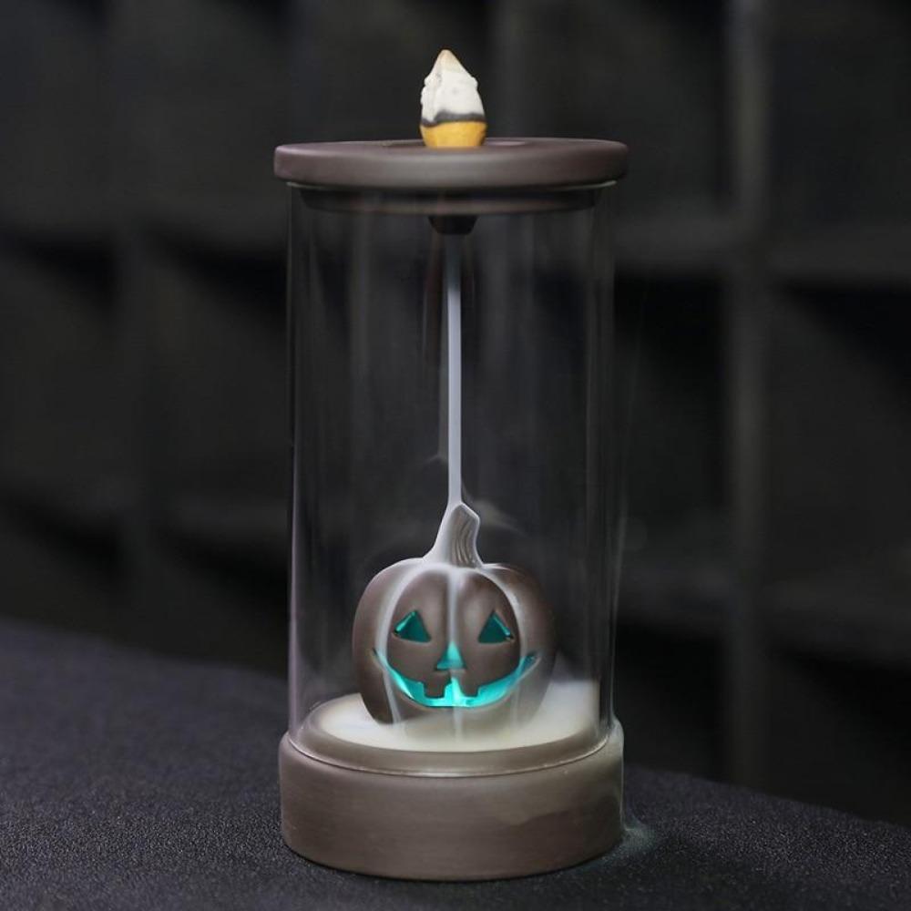 Mystic Pumpkin Down Flow Draft Incense Burner Cylinder